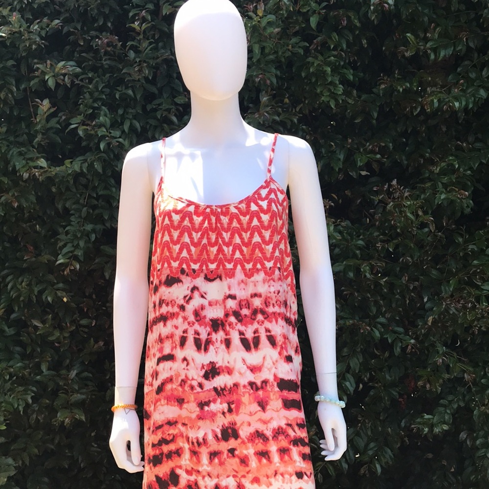 Love...ady high low maxi pink multi pattern dress